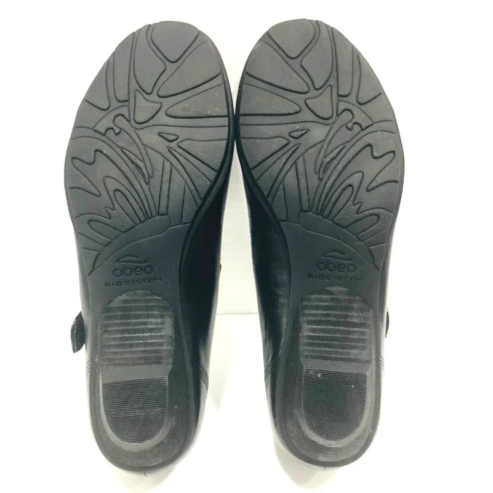 Abeo Black Mary Jane Shoes Women 8N Leather Whimsigoth Minimalist Goth‎ Witchy
